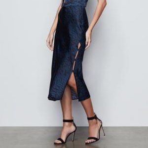 Good American Navy Blue Midi Skirt